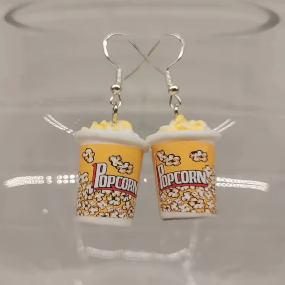 Popcorn Bucket Pendant Women's Earrings Cinema Earrings